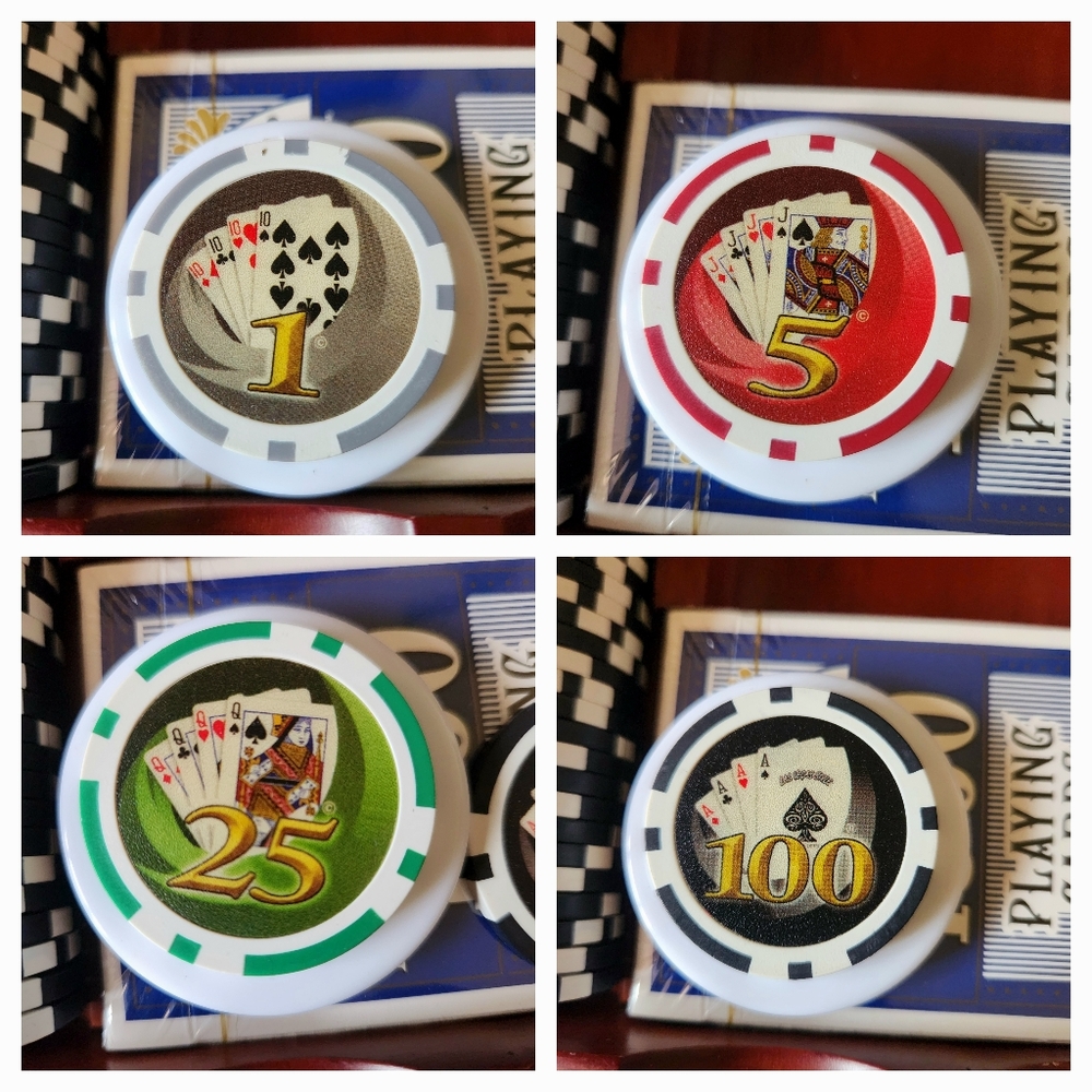 Vintage Poker Chip Set 288 ct Playing Cards Case Key Las Vegas 2005